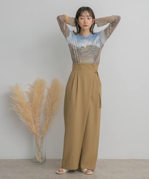 KBF（ケイビーエフ）の「シースルーコンパクトカットソー（Tシャツ/カットソー・レディース・ベージュ系その他/イエロー/ダークブラウン・ONE）」の7枚目の写真