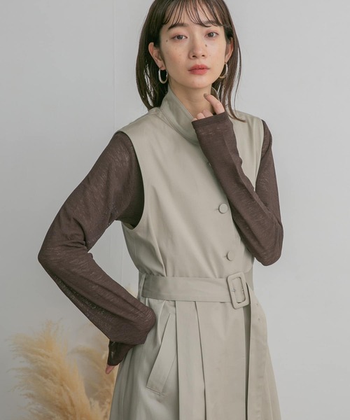 KBF（ケイビーエフ）の「シースルーコンパクトカットソー（Tシャツ/カットソー・レディース・ベージュ系その他/イエロー/ダークブラウン・ONE）」の11枚目の写真