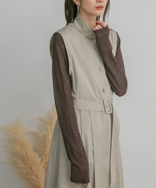 KBF（ケイビーエフ）の「シースルーコンパクトカットソー（Tシャツ/カットソー・レディース・ベージュ系その他/イエロー/ダークブラウン・ONE）」の12枚目の写真