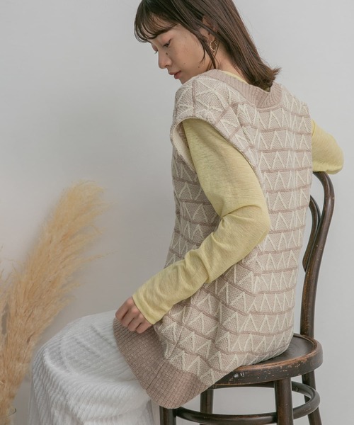 KBF（ケイビーエフ）の「シースルーコンパクトカットソー（Tシャツ/カットソー・レディース・ベージュ系その他/イエロー/ダークブラウン・ONE）」の17枚目の写真