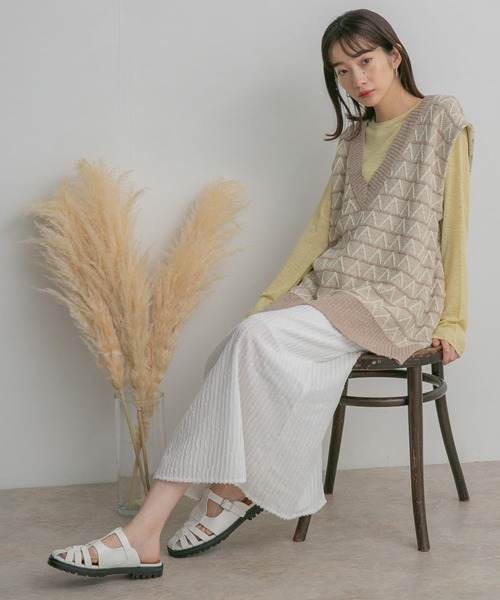 KBF（ケイビーエフ）の「シースルーコンパクトカットソー（Tシャツ/カットソー・レディース・ベージュ系その他/イエロー/ダークブラウン・ONE）」の20枚目の写真