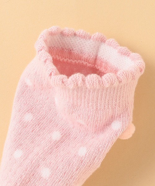 kladskap（クレードスコープ）の「クマ刺しゅうクルーソックス（ソックス/靴下・キッズ・レモンイエロー/ライトピンク・M/S/SS/L）」の3枚目の写真
