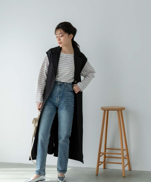 Edit Sheen(エディットシーン)の「ロングトレンチジレ(ベスト・レディース・ブラック/ベージュ・M)」の12枚目の写真