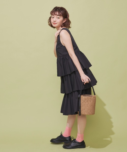 MERLOT（メルロー）の「ティアードジャンスカ（ジャンパースカート・レディース・ホワイト/ブラック・FREE）」の8枚目の写真