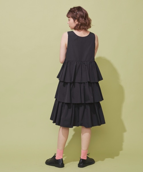 MERLOT（メルロー）の「ティアードジャンスカ（ジャンパースカート・レディース・ホワイト/ブラック・FREE）」の9枚目の写真