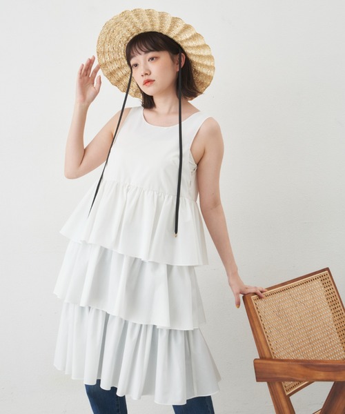 MERLOT（メルロー）の「ティアードジャンスカ（ジャンパースカート・レディース・ホワイト/ブラック・FREE）」の22枚目の写真