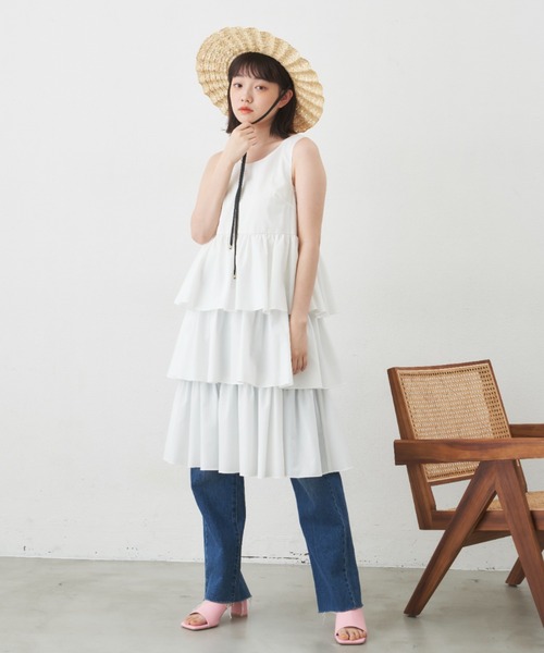 MERLOT（メルロー）の「ティアードジャンスカ（ジャンパースカート・レディース・ホワイト/ブラック・FREE）」の17枚目の写真