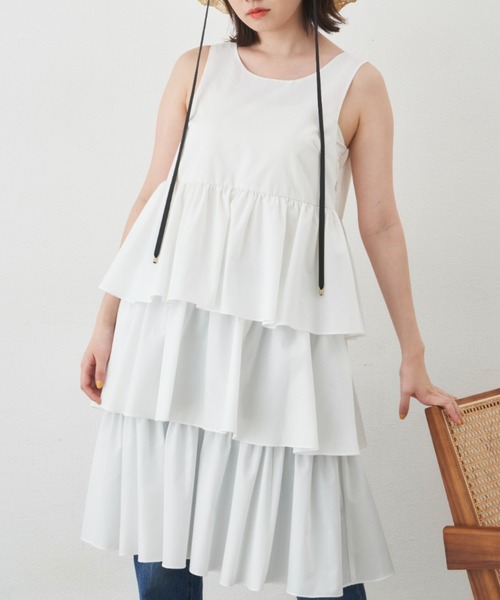 MERLOT（メルロー）の「ティアードジャンスカ（ジャンパースカート・レディース・ホワイト/ブラック・FREE）」の18枚目の写真