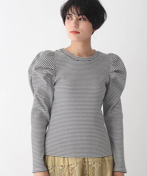 OPAQUE.CLIP(オペークドットクリップ)の「◆【C】パワショルデザインリブカットソー(Tシャツ/カットソー・レディース・グリーン系その他4/ブラック系2/パープル系5・40/36/38)」の4枚目の写真