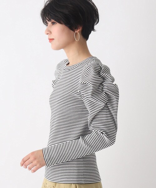 OPAQUE.CLIP(オペークドットクリップ)の「◆【C】パワショルデザインリブカットソー(Tシャツ/カットソー・レディース・グリーン系その他4/ブラック系2/パープル系5・40/36/38)」の5枚目の写真