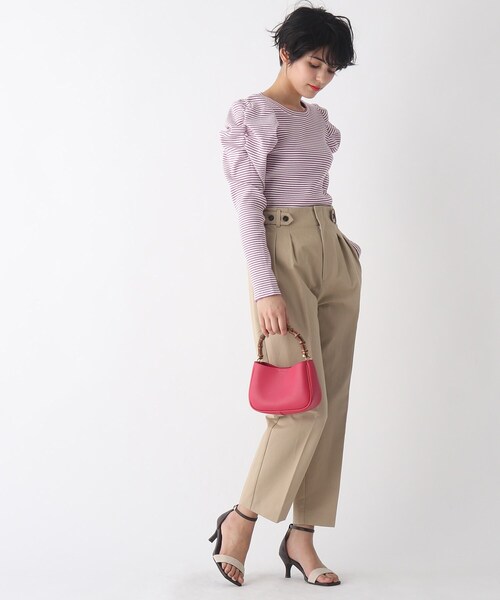 OPAQUE.CLIP(オペークドットクリップ)の「◆【C】パワショルデザインリブカットソー(Tシャツ/カットソー・レディース・グリーン系その他4/ブラック系2/パープル系5・40/36/38)」の12枚目の写真