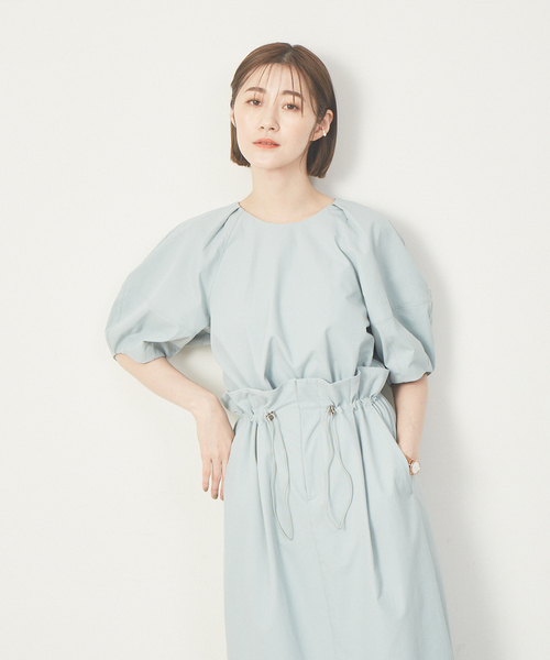 Abahouse Devinette（ドゥヴィネット）の「【Verseau】《セットアップ対応》ボリューム袖ブラウス（シャツ/ブラウス・レディース・ホワイト/グリーン・フリー）」の2枚目の写真