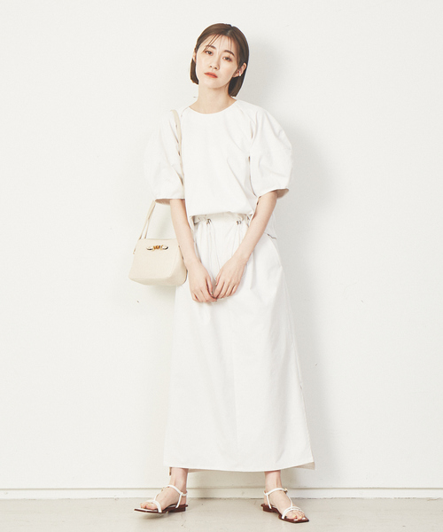 Abahouse Devinette（ドゥヴィネット）の「【Verseau】《セットアップ対応》ボリューム袖ブラウス（シャツ/ブラウス・レディース・ホワイト/グリーン・フリー）」の3枚目の写真