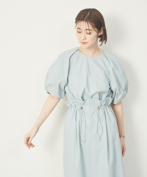 Abahouse Devinette（ドゥヴィネット）の「【Verseau】《セットアップ対応》ボリューム袖ブラウス（シャツ/ブラウス・レディース・ホワイト/グリーン・フリー）」の5枚目の写真