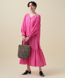 【MW SUNRISE(エムダブリューサンライズ)】ボリュームスリーブワンピース