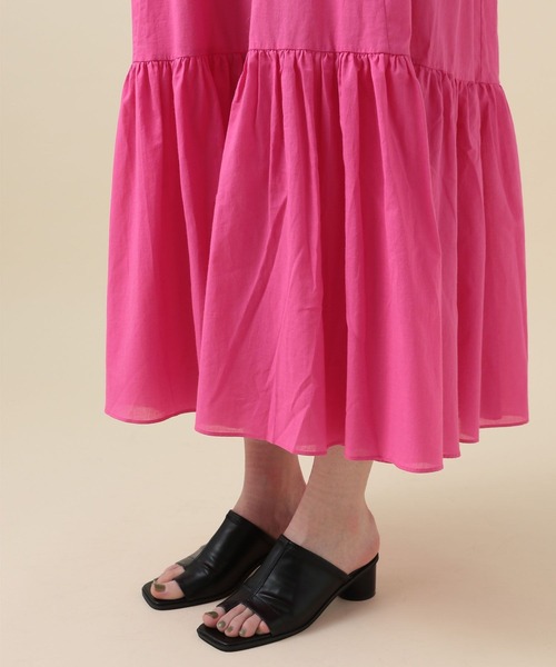 BAYFLOW（ベイフロー）の「【MW SUNRISE(エムダブリューサンライズ)】ボリュームスリーブワンピース（ワンピース・レディース・ブラック/ピンク・FREE）」の14枚目の写真