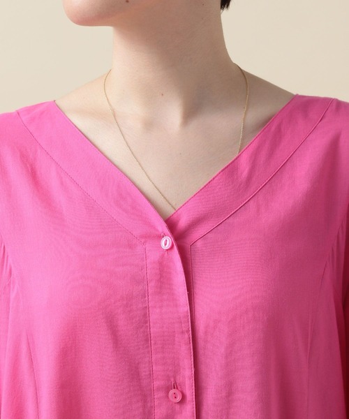 BAYFLOW（ベイフロー）の「【MW SUNRISE(エムダブリューサンライズ)】ボリュームスリーブワンピース（ワンピース・レディース・ブラック/ピンク・FREE）」の4枚目の写真