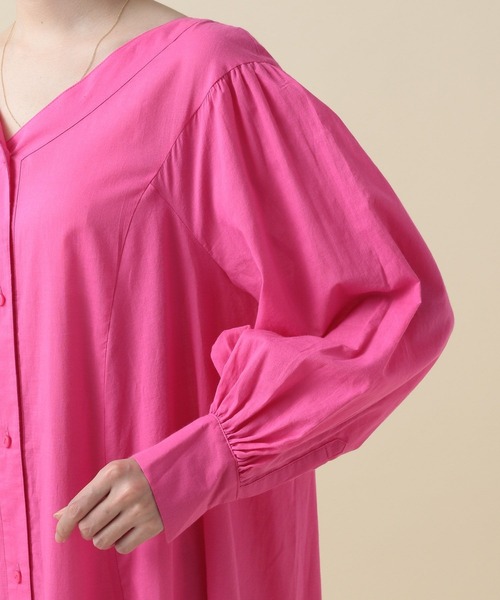 BAYFLOW（ベイフロー）の「【MW SUNRISE(エムダブリューサンライズ)】ボリュームスリーブワンピース（ワンピース・レディース・ブラック/ピンク・FREE）」の16枚目の写真