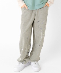 GLAZOS | [ストレート]ストレッチミニ裏毛・ペイントプリントパンツ【セットアップ対応】(スウェットパンツ)