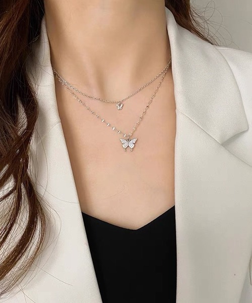 meJane（ミージェーン）の「バタフライモチーフレイヤーネックレス【ZOZOTOWN限定】（ネックレス・レディース・シルバー・FREE）」の3枚目の写真