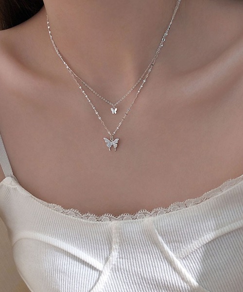 meJane（ミージェーン）の「バタフライモチーフレイヤーネックレス【ZOZOTOWN限定】（ネックレス・レディース・シルバー・FREE）」の9枚目の写真