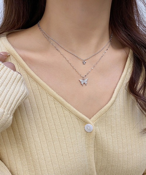 meJane（ミージェーン）の「バタフライモチーフレイヤーネックレス【ZOZOTOWN限定】（ネックレス・レディース・シルバー・FREE）」の6枚目の写真