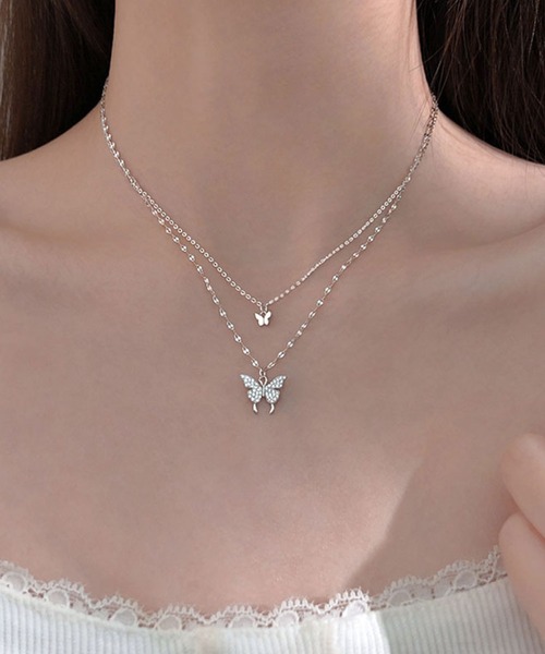 meJane（ミージェーン）の「バタフライモチーフレイヤーネックレス【ZOZOTOWN限定】（ネックレス・レディース・シルバー・FREE）」の7枚目の写真