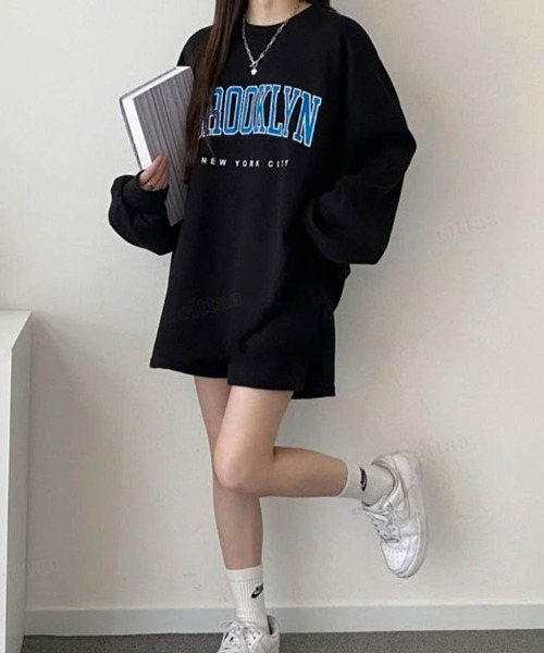 Dalfwin（ダールフィン）の「韓国ファッションBROOKLYNロゴスウェット上下セットアップルームウェア（ルームウェア/パジャマ・レディース・ライトブルー/ブラック/ピンク/イエロー/グレー系その他3/ブラック系その他3/ブルー系その他3・FREE/フリー）」の13枚目の写真