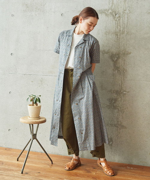 PAR ICI（パーリッシィ）の「【リバティプリント】Pepper 開襟シャツ