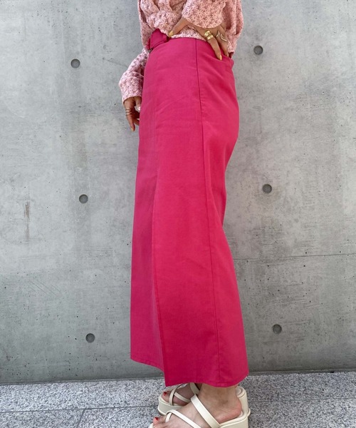 archives（アルシーヴ）の「ベルト付きスリットロングスカパン（スカート・レディース・ブラック/ピンク/グリーン/アイボリー・MEDIUM）」の16枚目の写真