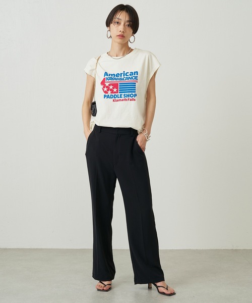 LOUNGEDRESS（ラウンジドレス）の「ジョーゼットストレートパンツ（スウェットパンツ・レディース・ブラック/ブルー/レッド・SMALL/MEDIUM）」の5枚目の写真