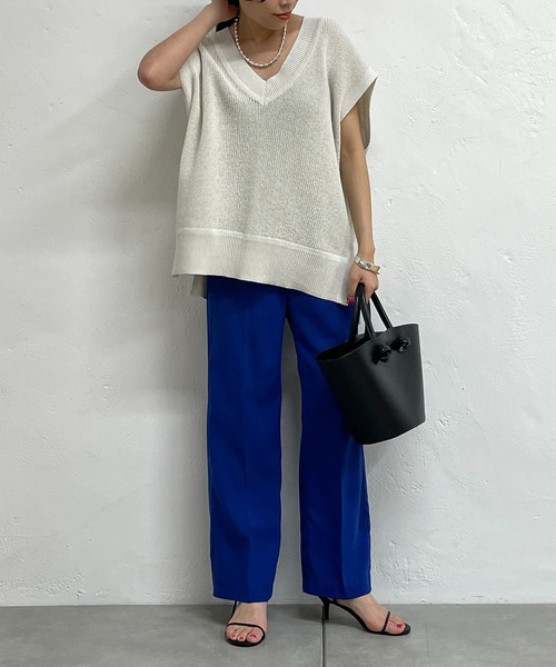LOUNGEDRESS（ラウンジドレス）の「ジョーゼットストレートパンツ（スウェットパンツ・レディース・ブラック/ブルー/レッド・SMALL/MEDIUM）」の19枚目の写真