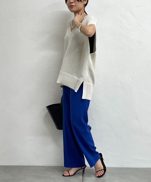 LOUNGEDRESS（ラウンジドレス）の「ジョーゼットストレートパンツ（スウェットパンツ・レディース・ブラック/ブルー/レッド・SMALL/MEDIUM）」の20枚目の写真