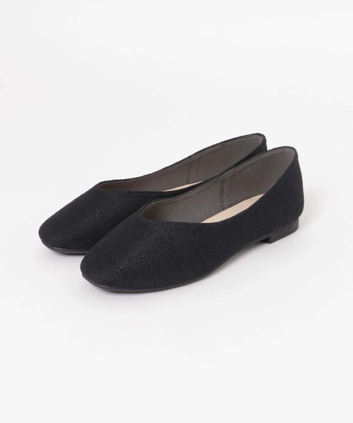 RODE SKO(ロデスコ)の「リネン調フラットパンプス(パンプス・レディース・ブラック/ブラウン・38/36/37)」の2枚目の写真
