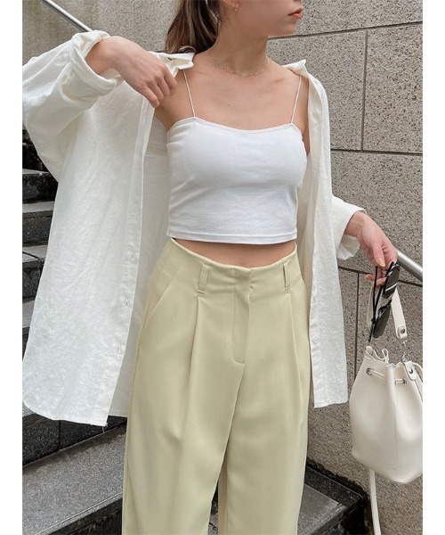 ACYM（アシーム）の「Pad in strap キャミソール（Tシャツ/カットソー・レディース・ホワイト/ブラック・FREE）」の16枚目の写真