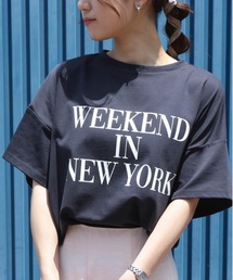 n.a.s（ナス）の「【n.a.s】オーバーサイズロゴプリントTシャツ（Tシャツ/カットソー）」