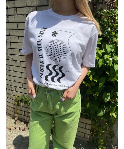 WC（ダブル シー）の「グラフィックプリントT（Tシャツ/カットソー・レディース・グリーン/ブラック・FREE）」の14枚目の写真