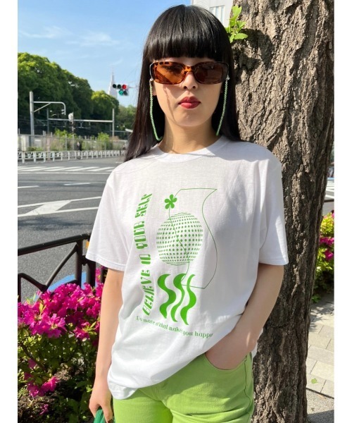 WC（ダブル シー）の「グラフィックプリントT（Tシャツ/カットソー・レディース・グリーン/ブラック・FREE）」の17枚目の写真