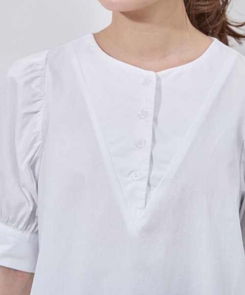 VANNIE U(ヴァニーユー)の「パワショルヨークブラウス(Tシャツ/カットソー・レディース・ホワイト/ベージュ・FREE)」の12枚目の写真