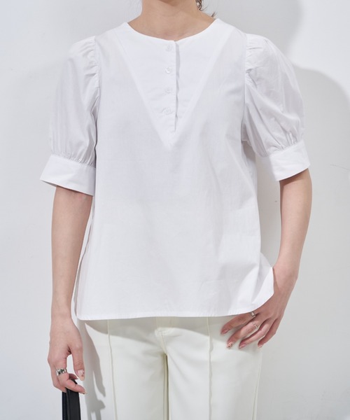 VANNIE U(ヴァニーユー)の「パワショルヨークブラウス(Tシャツ/カットソー・レディース・ホワイト/ベージュ・FREE)」の8枚目の写真