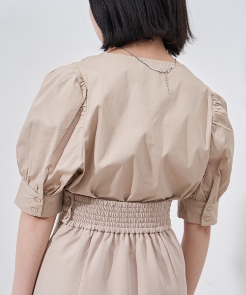 VANNIE U(ヴァニーユー)の「パワショルヨークブラウス(Tシャツ/カットソー・レディース・ホワイト/ベージュ・FREE)」の22枚目の写真