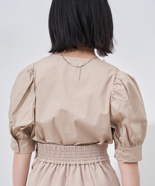 VANNIE U(ヴァニーユー)の「パワショルヨークブラウス(Tシャツ/カットソー・レディース・ホワイト/ベージュ・FREE)」の21枚目の写真
