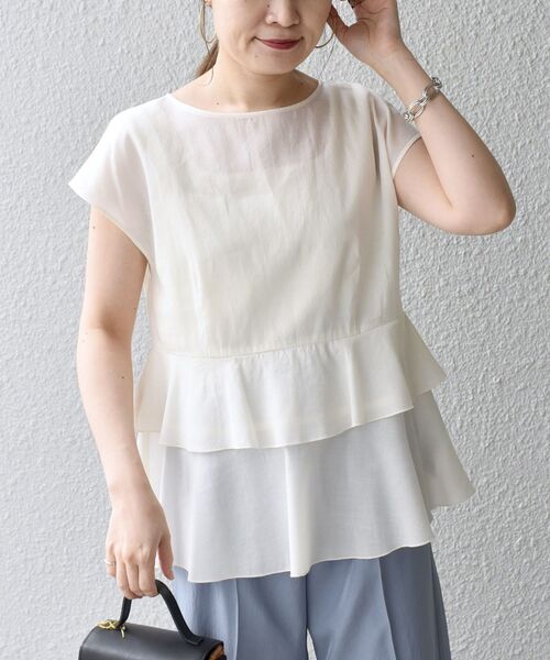 SHIPS(シップス)の「*〈手洗い可能〉2WAYリネンミックスペプラムブラウス◆(シャツ/ブラウス・レディース・ブラック/ネイビー/レッド/オフホワイト/イエロー系・ONE SIZE)」の13枚目の写真
