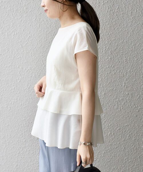 SHIPS(シップス)の「*〈手洗い可能〉2WAYリネンミックスペプラムブラウス◆(シャツ/ブラウス・レディース・ブラック/ネイビー/レッド/オフホワイト/イエロー系・ONE SIZE)」の14枚目の写真