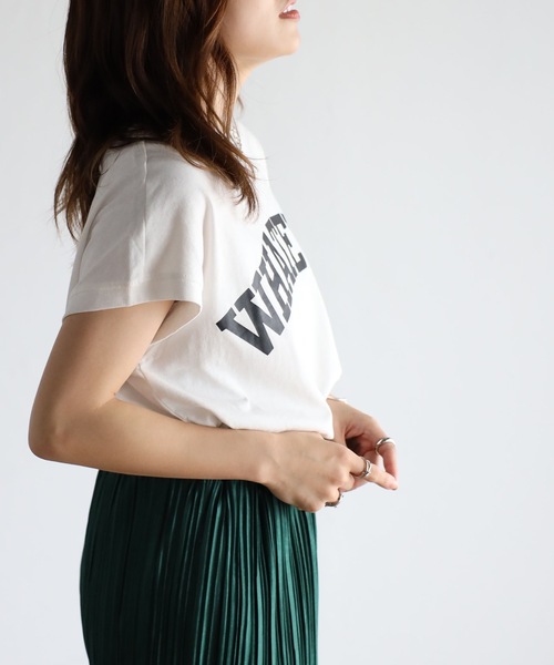 sakishimatokyo(サキシマトーキョー)の「WHATEVEロゴTEE(Tシャツ/カットソー・レディース・ホワイト/ブラック/ブルー・FREE)」の2枚目の写真