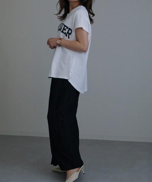 sakishimatokyo(サキシマトーキョー)の「WHATEVEロゴTEE(Tシャツ/カットソー・レディース・ホワイト/ブラック/ブルー・FREE)」の7枚目の写真