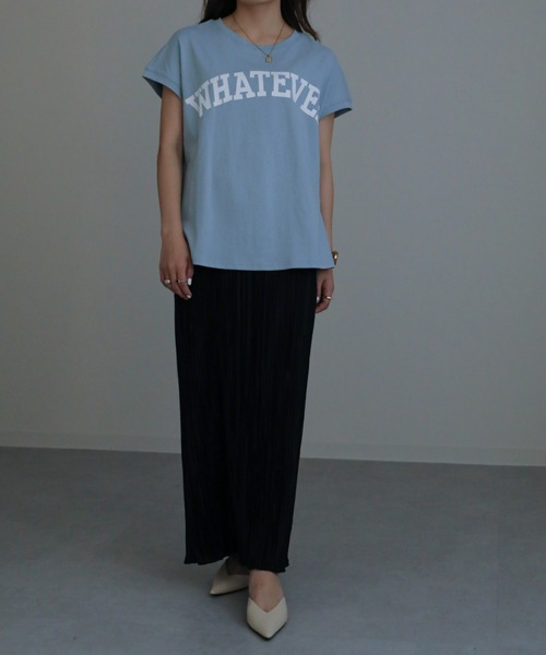 sakishimatokyo(サキシマトーキョー)の「WHATEVEロゴTEE(Tシャツ/カットソー・レディース・ホワイト/ブラック/ブルー・FREE)」の6枚目の写真