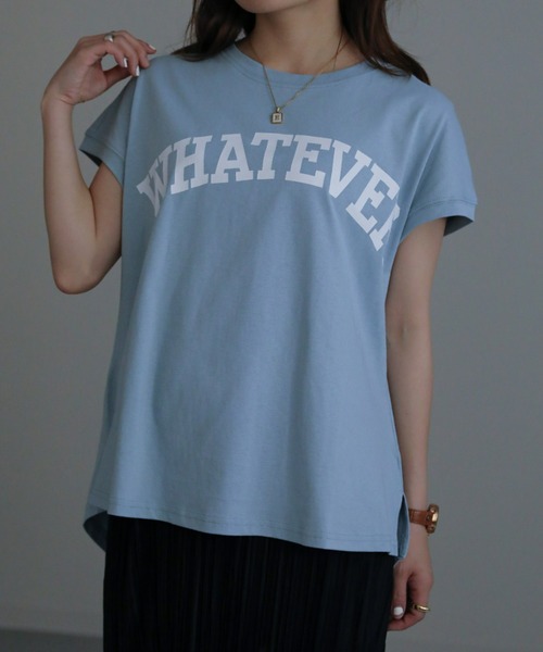 sakishimatokyo(サキシマトーキョー)の「WHATEVEロゴTEE(Tシャツ/カットソー・レディース・ホワイト/ブラック/ブルー・FREE)」の5枚目の写真