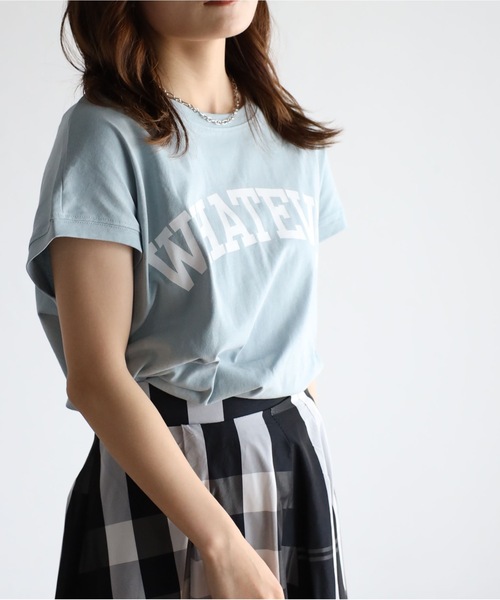 sakishimatokyo(サキシマトーキョー)の「WHATEVEロゴTEE(Tシャツ/カットソー・レディース・ホワイト/ブラック/ブルー・FREE)」の18枚目の写真
