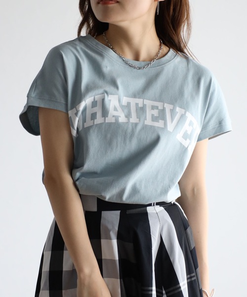 sakishimatokyo(サキシマトーキョー)の「WHATEVEロゴTEE(Tシャツ/カットソー・レディース・ホワイト/ブラック/ブルー・FREE)」の22枚目の写真